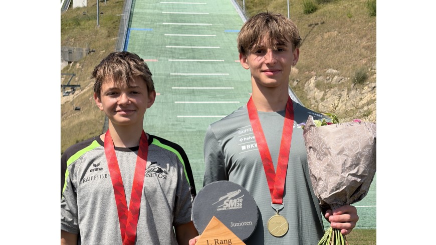 Die beiden Brüder: Livio (Rang 3 im Teamwettkampf und Elias Arnold (Junioren Schweizermeister)